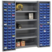GLOBAL INDUSTRIAL Bin Cabinet with 96 Blue Bins, 38x24x72 662141BL